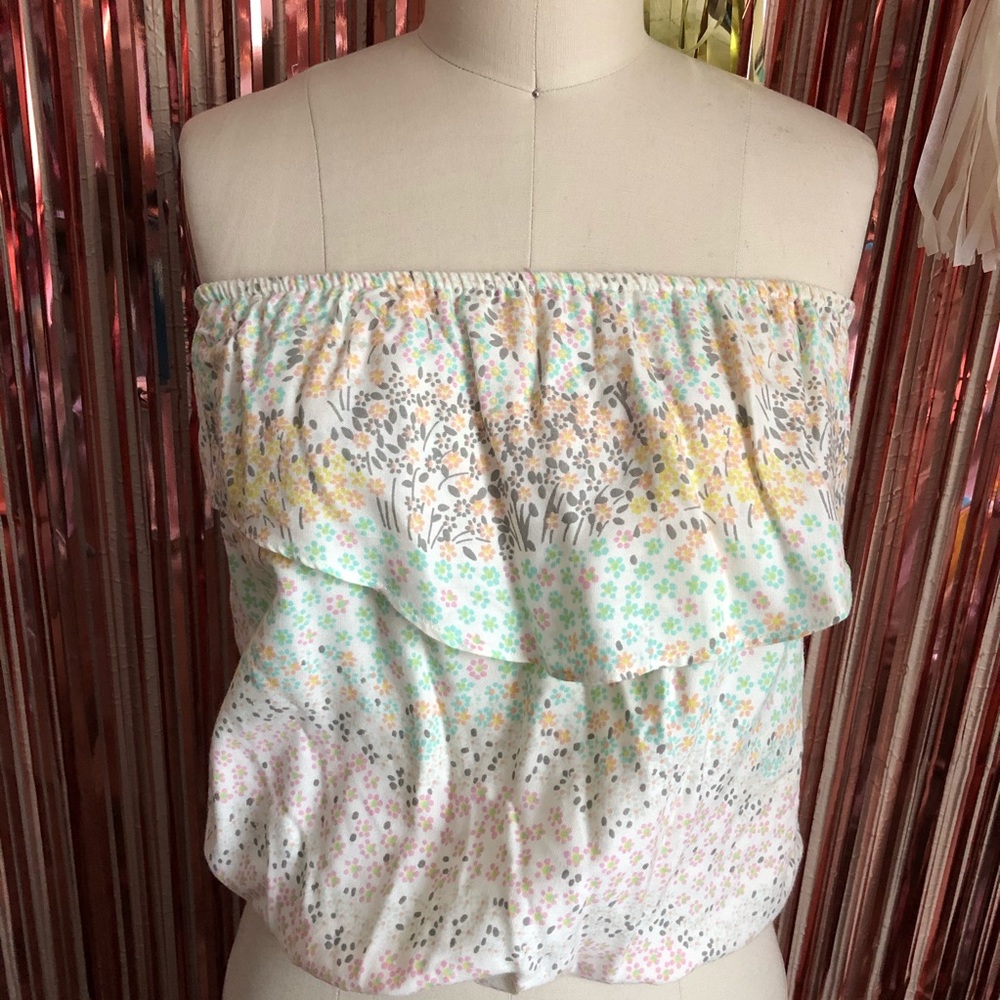 O’Neill Floral Tube Top Cut Out Back